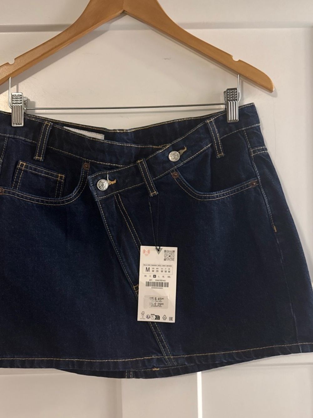 Zara Dark Blue Denim Mini Skirt